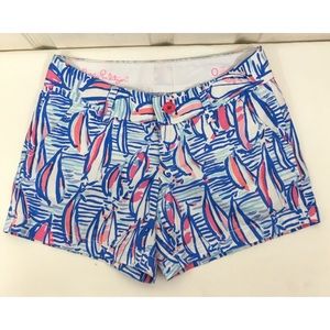 Lilly Pulitzer RRR Sailboat Callahan Shorts Size 0